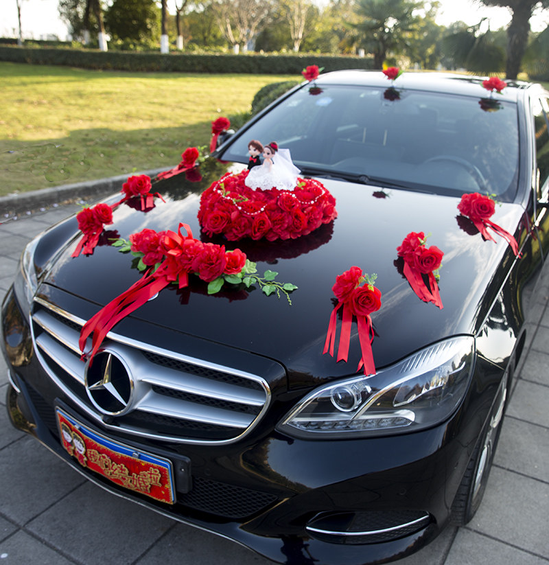 婚车装饰车头结婚用品婚庆主婚布置套装创意个性婚车鲜花