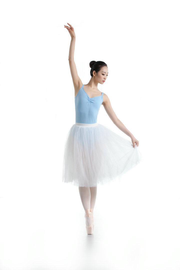 2018新款舞宴芭蕾舞蹈表演裙 白色舞蹈长裙 上课半身舞蹈练习裙