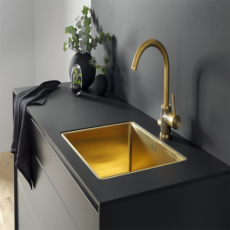西厨台盆吧台洗手池黄铜洗手盆台下盆厨房橱柜定制不锈钢单水槽