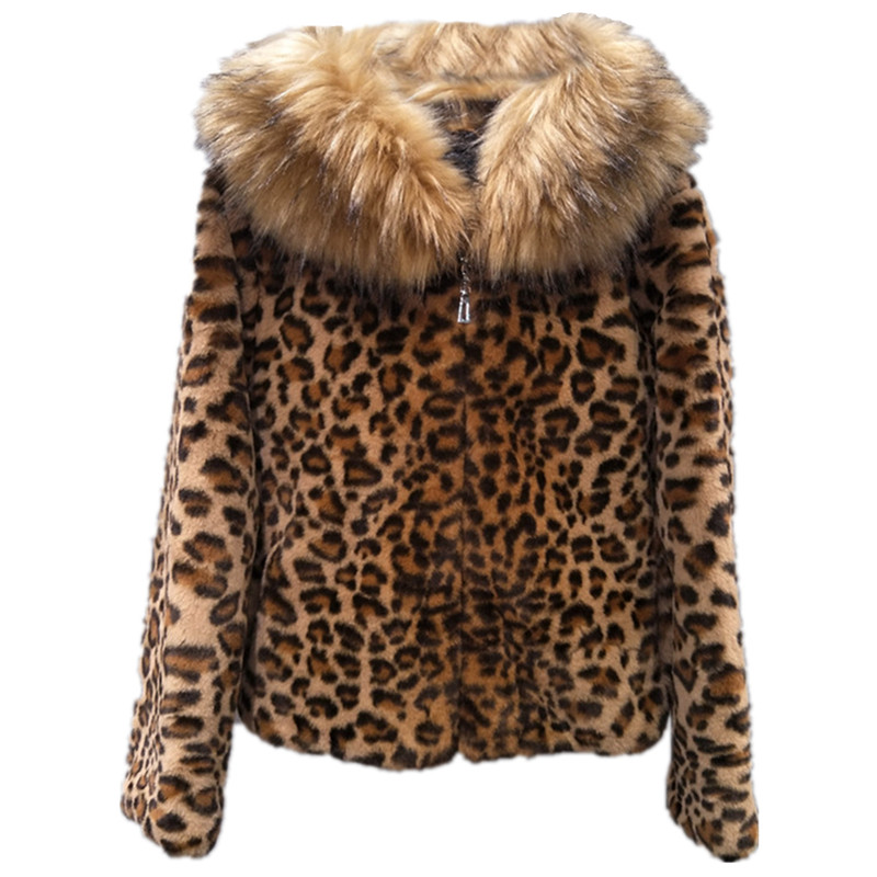 2021短款外套皮草领豹秋冬毛领豹大衣连帽毛绒皮草