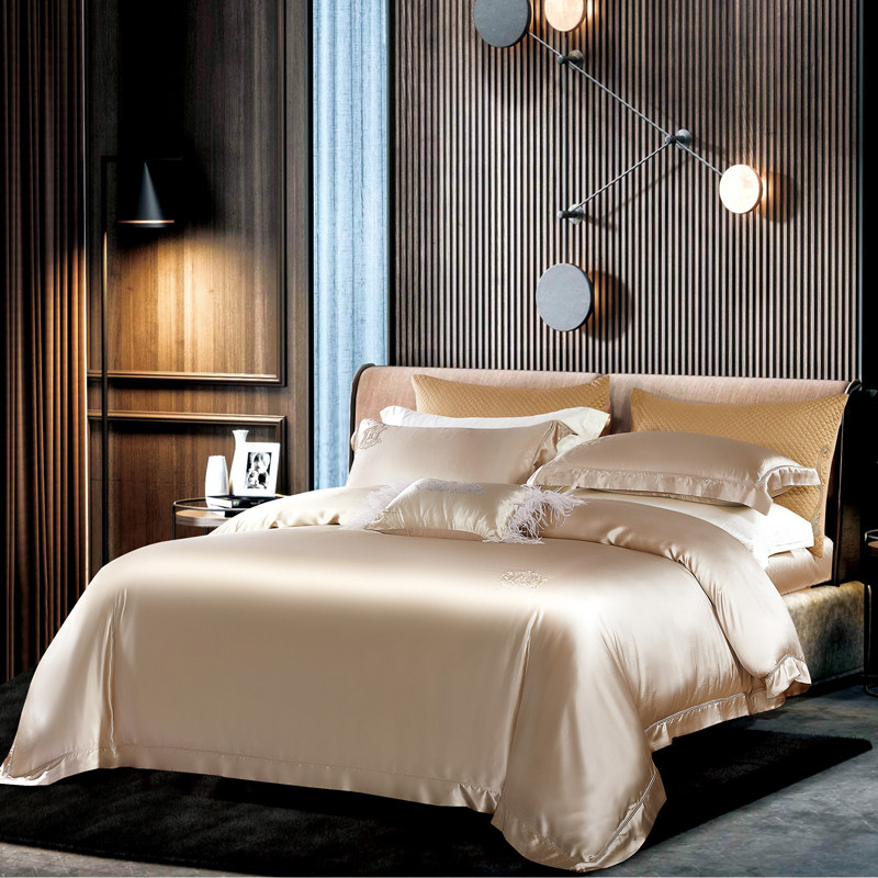 瑶台居件套床品蚕丝桑蚕绸缎丝绸现代四件真丝床品套件