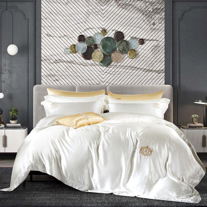 瑶台居件套床品蚕丝桑蚕绸缎丝绸现代四件真丝床品套件