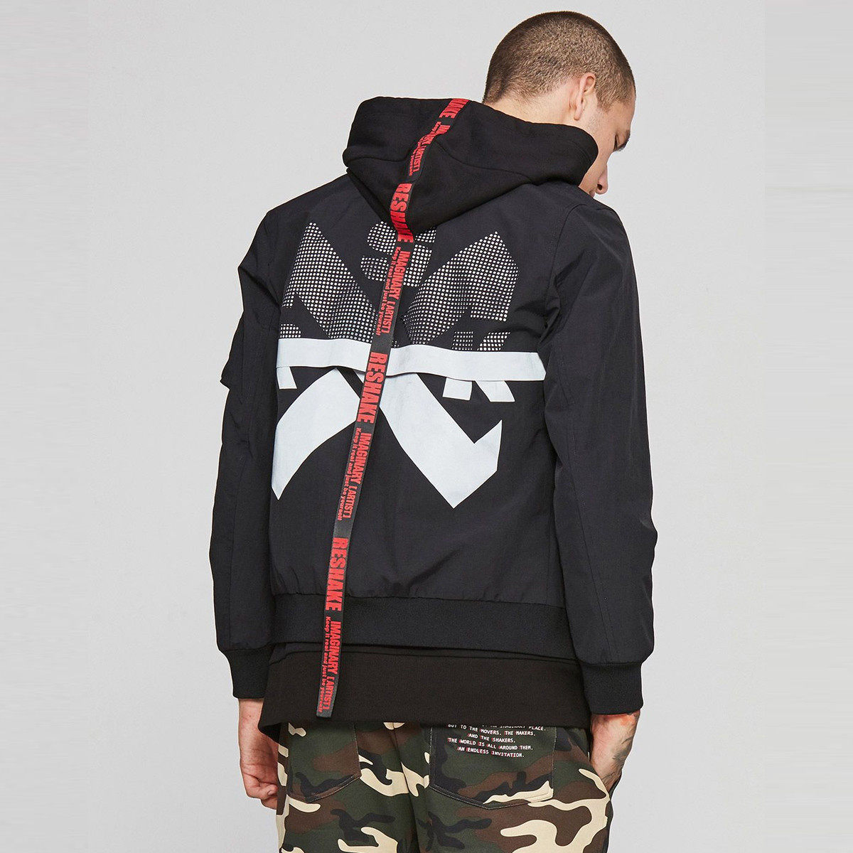 reshake2019秋冬新款男装服饰青年个性徽章棒球防风夹克