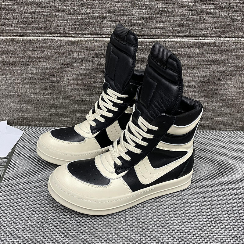 欧洲站潮鞋ro三角真皮元年复古dunk大勾厚底高帮鞋