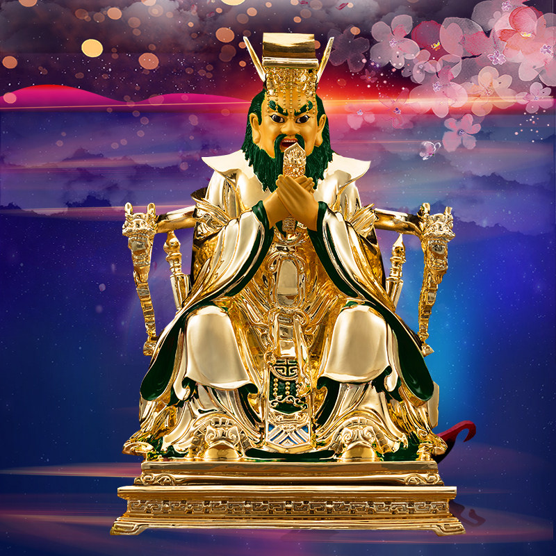 纯铜鎏金四海海龙海龙王王爷神像东海西海南海摆件