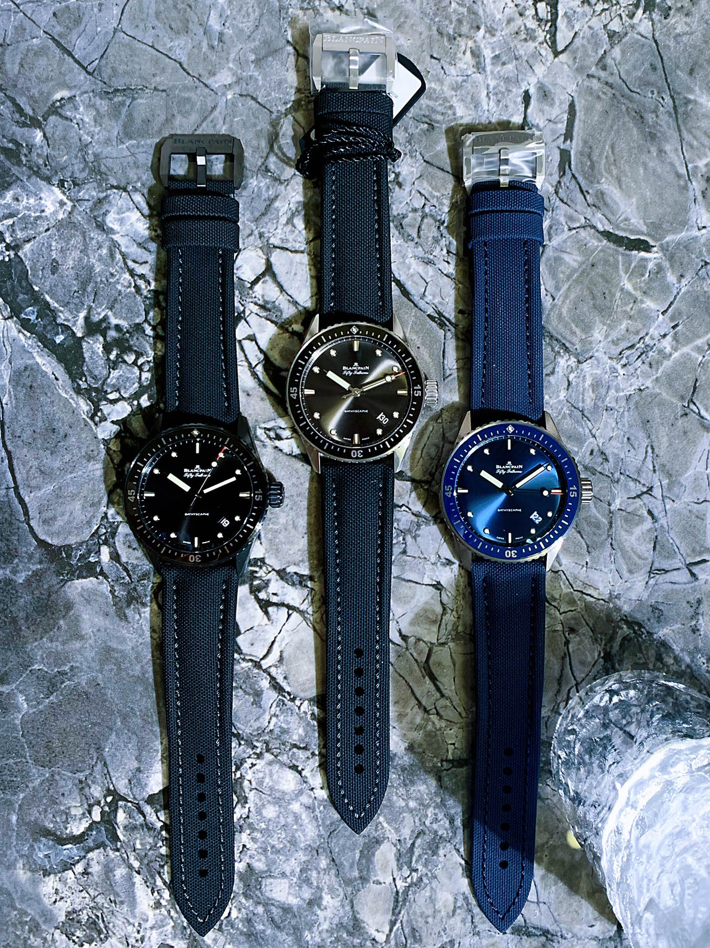 全新宝珀五十噚5000-1110-B52A精钢灰盘自动机械机芯男士潜水腕表