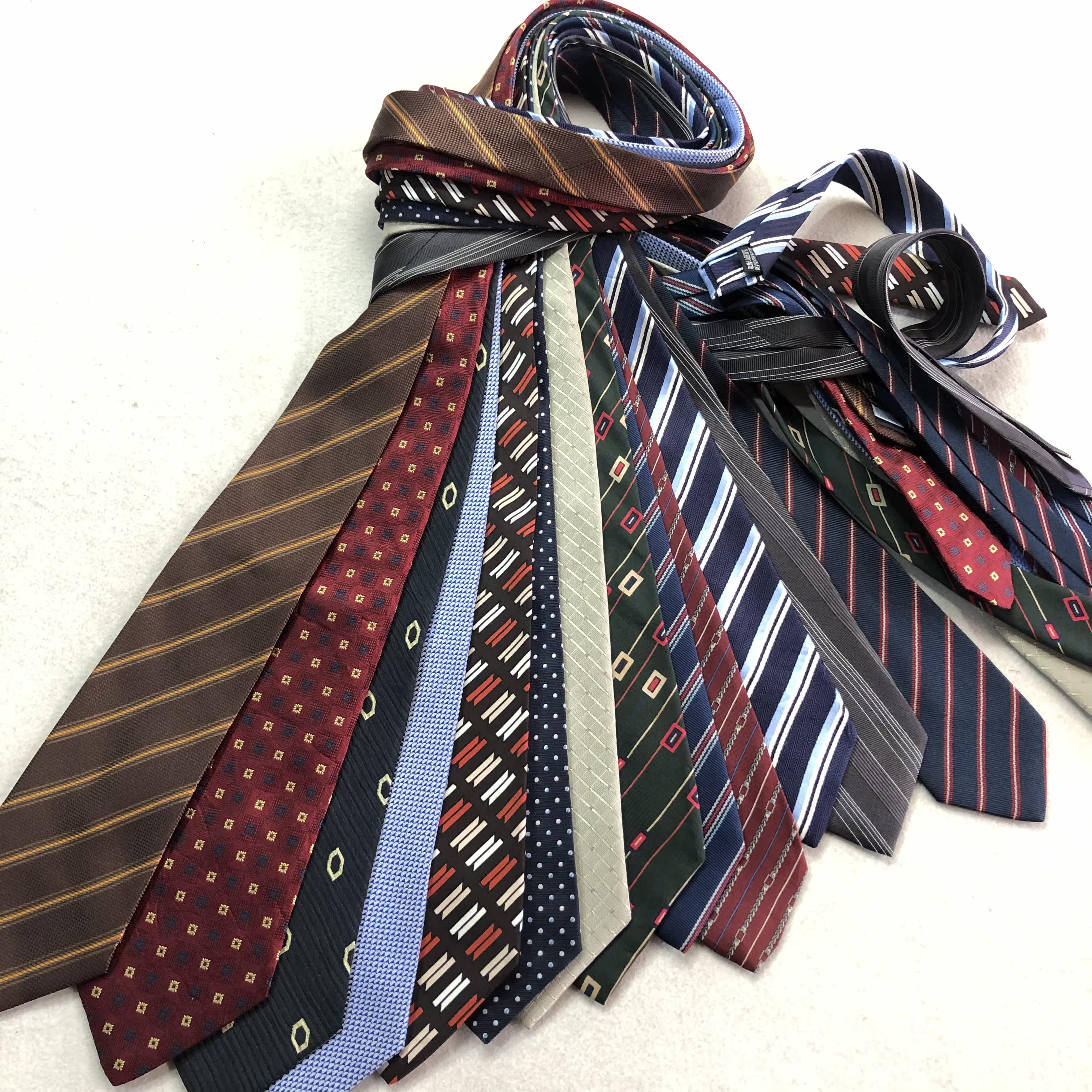 古着vintage领带女男手工商务休闲闲日蚕丝花纹领带