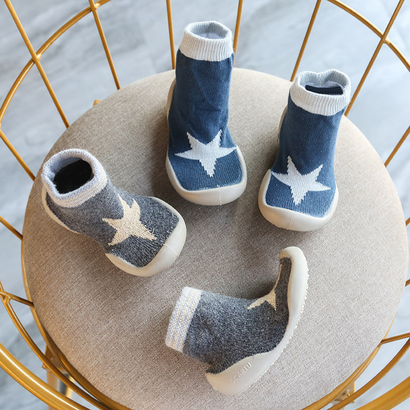 儿童地板鞋袜春秋季1-5岁宝宝防滑室内鞋男女1-2岁软底学步鞋套脚