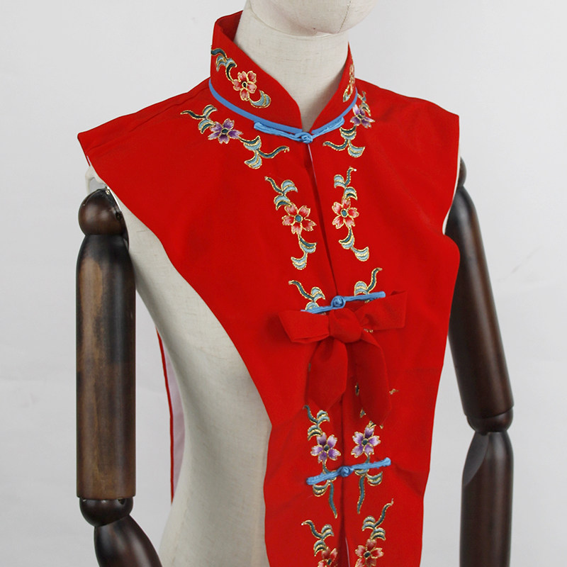 中原戏装古装女搭立领绣花花旦小姐内衬水领护领民族服装