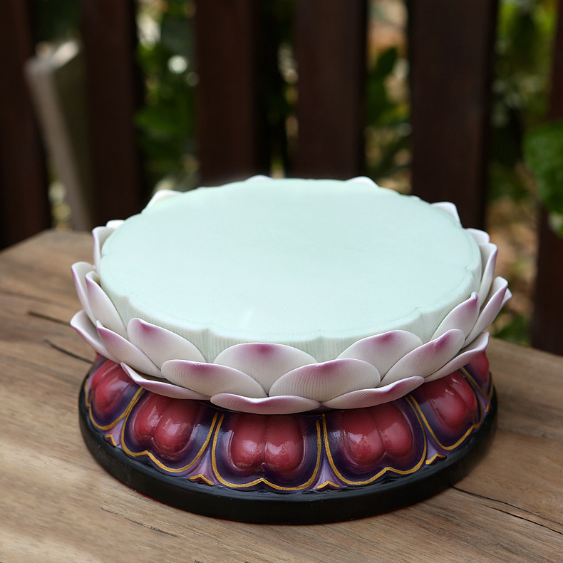 莲花摆件家居佛堂供奉佛像底座陶瓷彩绘观音摆件