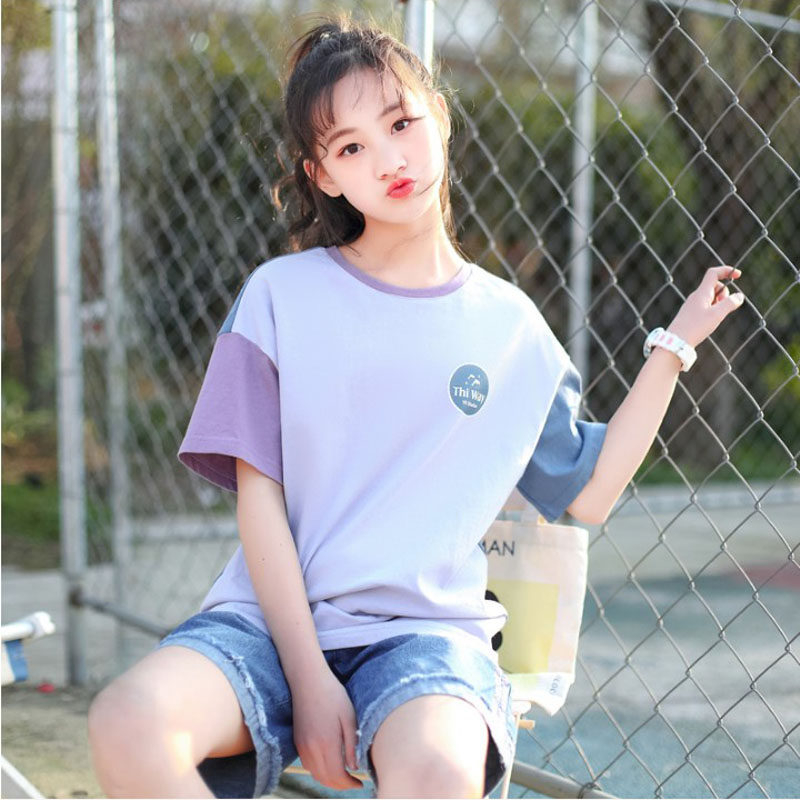 大童1315岁少女女孩夏装学院短袖恤韩版初中中学生t恤