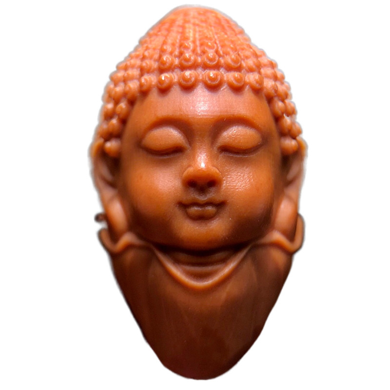 阿弥陀佛橄榄三通文玩配饰天然一体单颗雕刻小佛头其他diy饰品配件