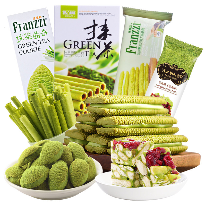 法丽兹抹茶味零食大礼包网红曲奇饼干组合抖音一箱散装整箱