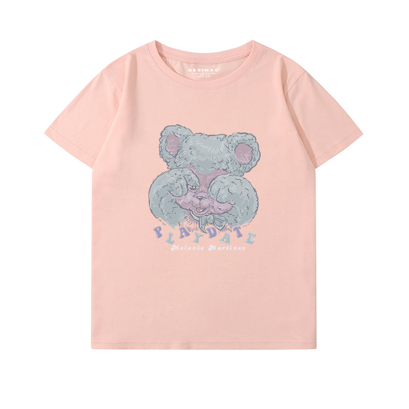 印花短袖gesimao布偶熊插画小众自制情侣2020t恤