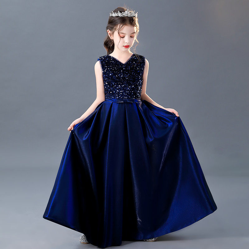 礼服女童公主裙长款钢琴演出服六一儿童乐团合唱高端儿童礼服