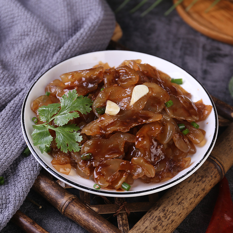 海蜇吕四特产即食双拼中秋节礼盒琥珀金边丝各腌制