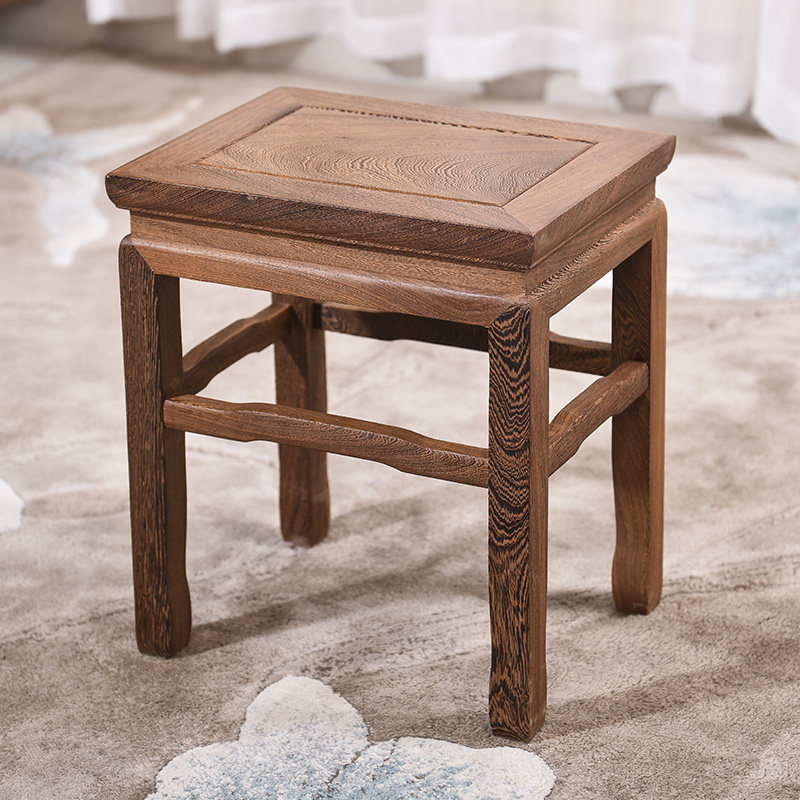 铭天下红木家具 鸡翅木实木小凳子仿古中式小方凳板凳矮凳勾脚凳