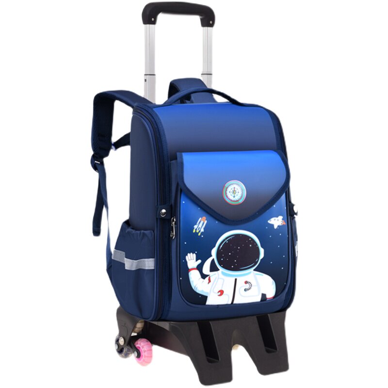 小学生拉杆书包书包男男孩宇航员六轮可爬楼新款炫酷拉杆包