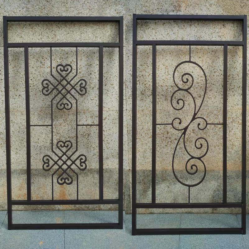 苏州昆山阳台窗户防盗窗铝合金艺术港式窗花儿童防护栏飘窗防盗网