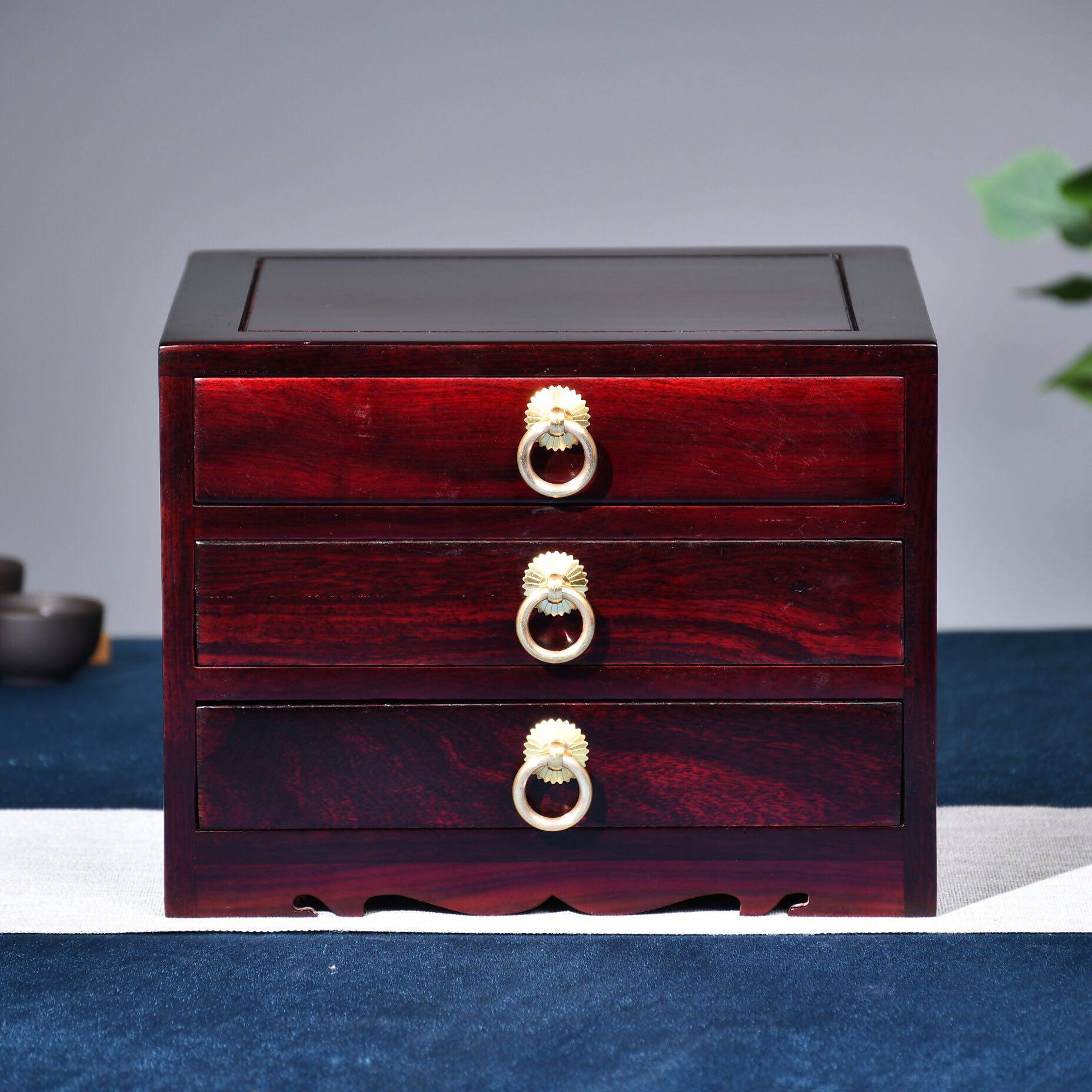 保真酸枝木茶盒手工实木木制茶盘茶饼抽屉普洱茶茶叶罐