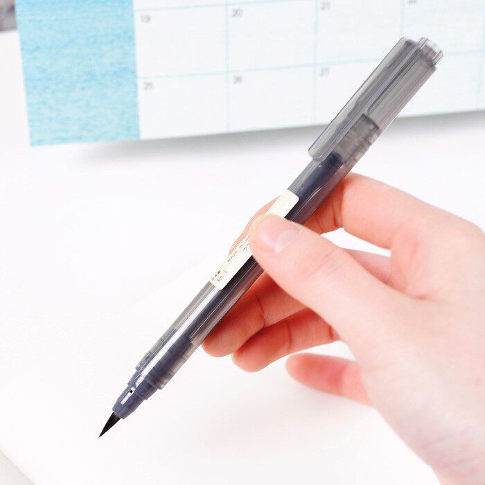 毛笔日本muji无印良品书法便携式软性笔软头毛笔