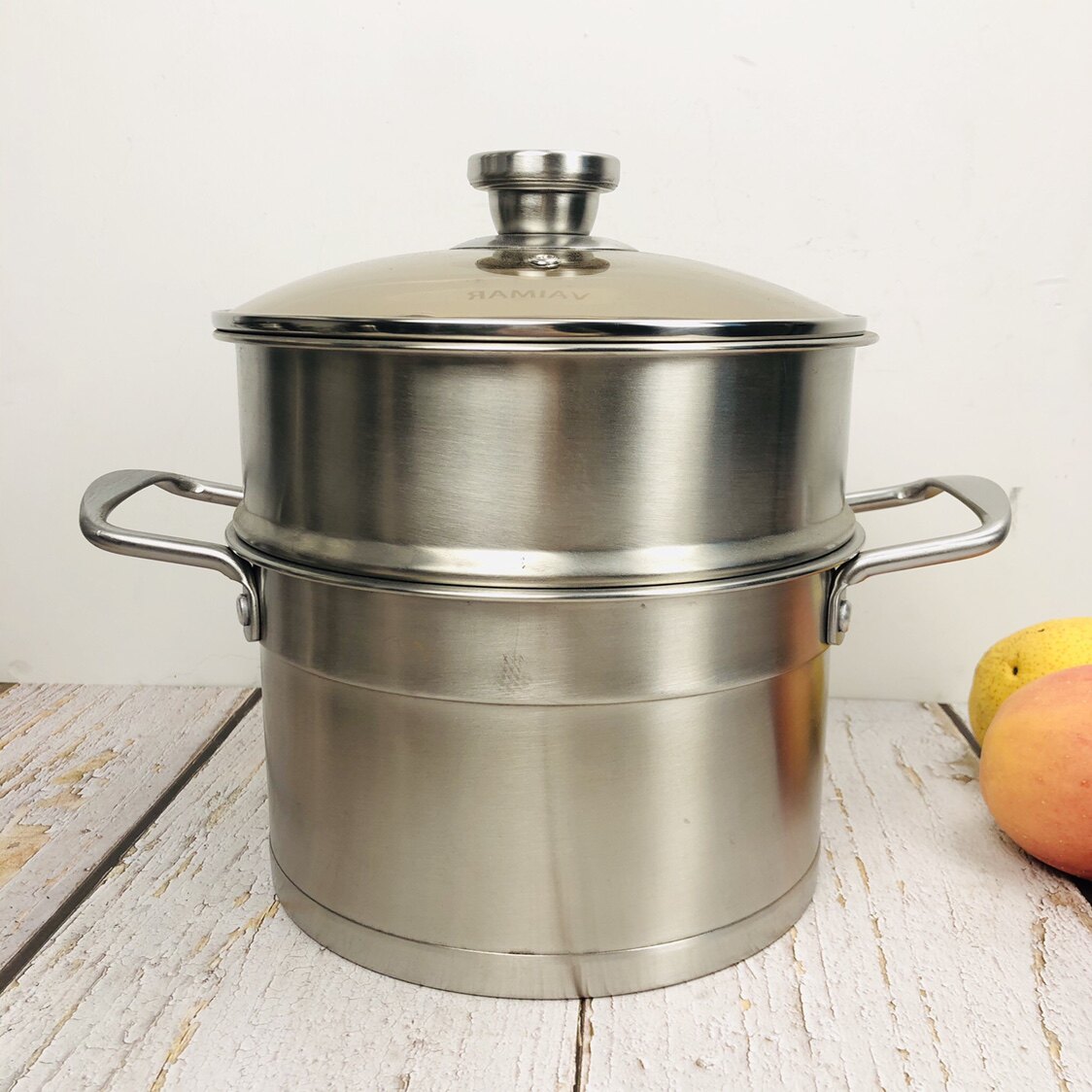 瑕疵不锈钢汤锅2030复合电磁炉通用煲汤蒸锅二层汤锅