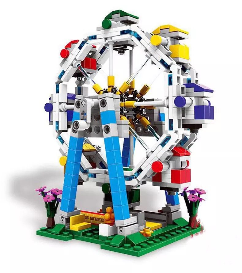 星堡积木xb-01106摩天轮xb-01107旋转木马xb01108迷你街景游乐场