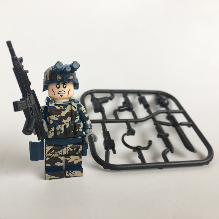 ds国产军事积木swat丛林特种迷彩部队海陆军战队美军重装人仔拼装