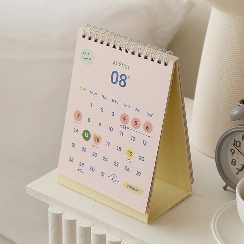 韩国indigo简约桌面台历2022年可爱爱波日历月计台历