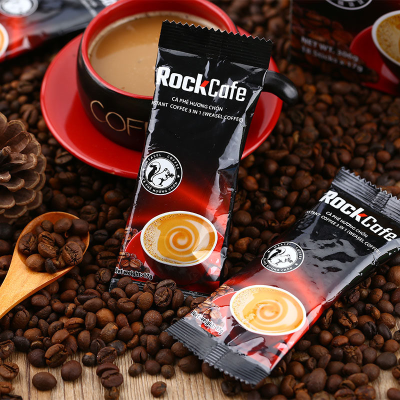 包邮越南越贡三合一速溶咖啡rockcafe松鼠咖啡18袋306g