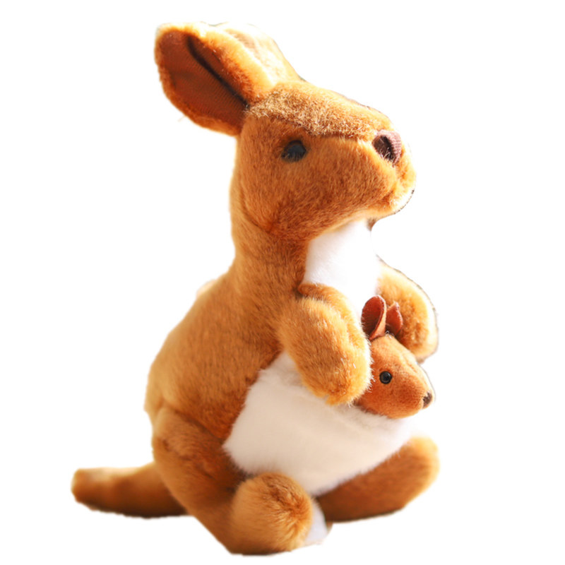 袋鼠毛绒玩具仿真母子袋鼠玩偶公仔布娃娃儿童玩偶男女孩生日礼物