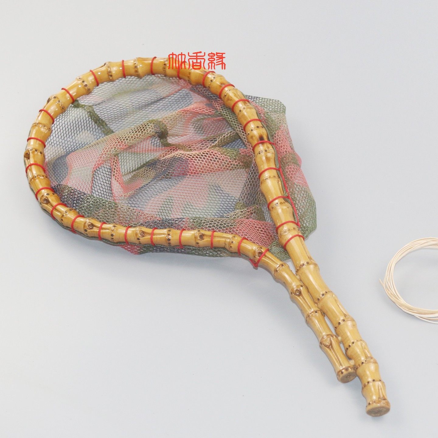 手工定制竹鞭抄网路亚溪流飞蝇diy小型鱼网抄网头
