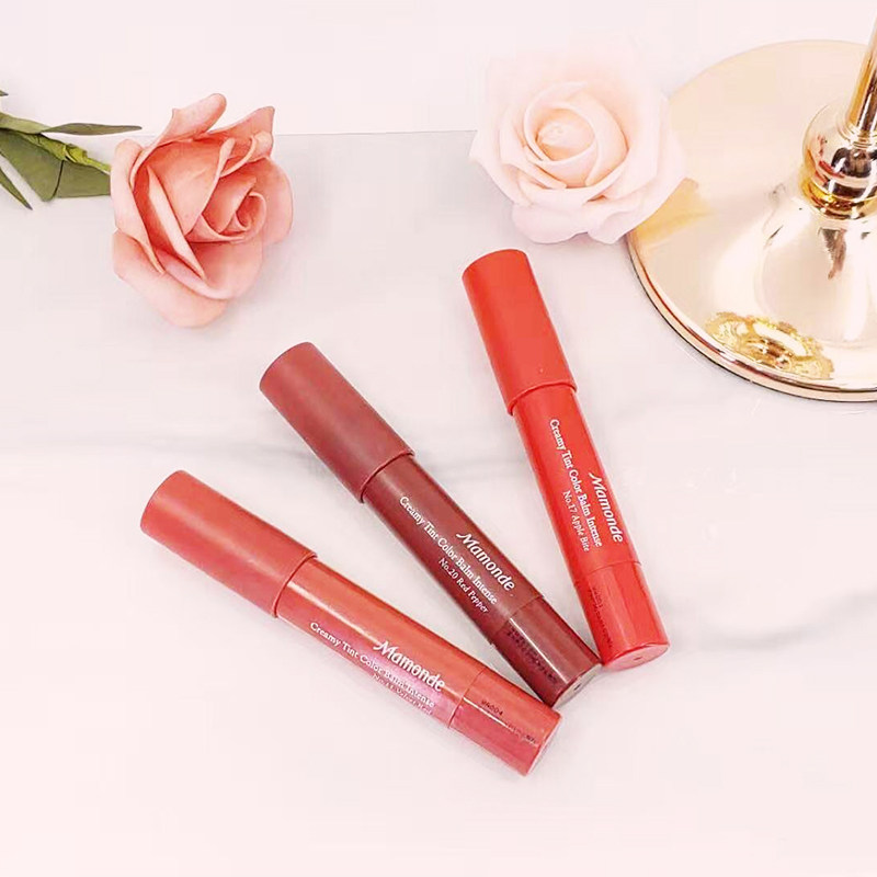 韩国mamonde梦妆花心蜡笔唇膏口红20号辣椒枫叶红 豆沙色哑光雾面