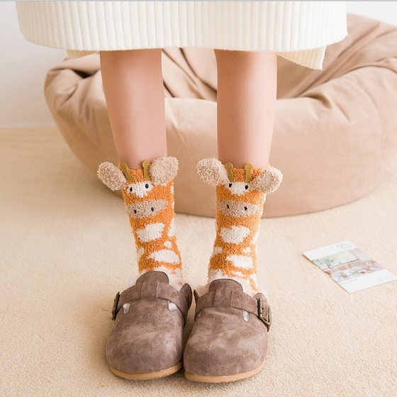 Wool Socks Children Autumn And Winter In The Tube Socks Winter Thickening Plush Sleep Floor Socks Warm Coral Velvet Lovely Home Wool Socks Children Autumn And Winter In The Tube Socks Winter Thickening Plush Sleep Floor Socks Warm Coral Velvet Lovely Home