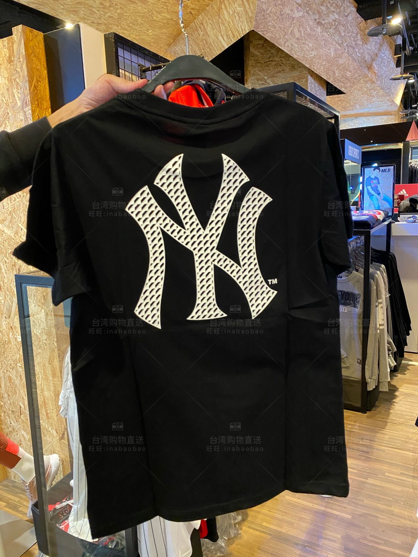 台湾专柜采购 MLB 洋基队 夏季新款男士纯棉短袖T恤 球队圆领上衣