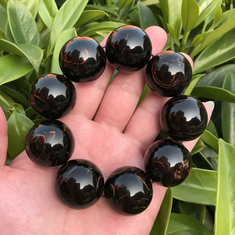 海神柳黑珊瑚海柳手串文玩多宝佛珠念珠手链金丝手串