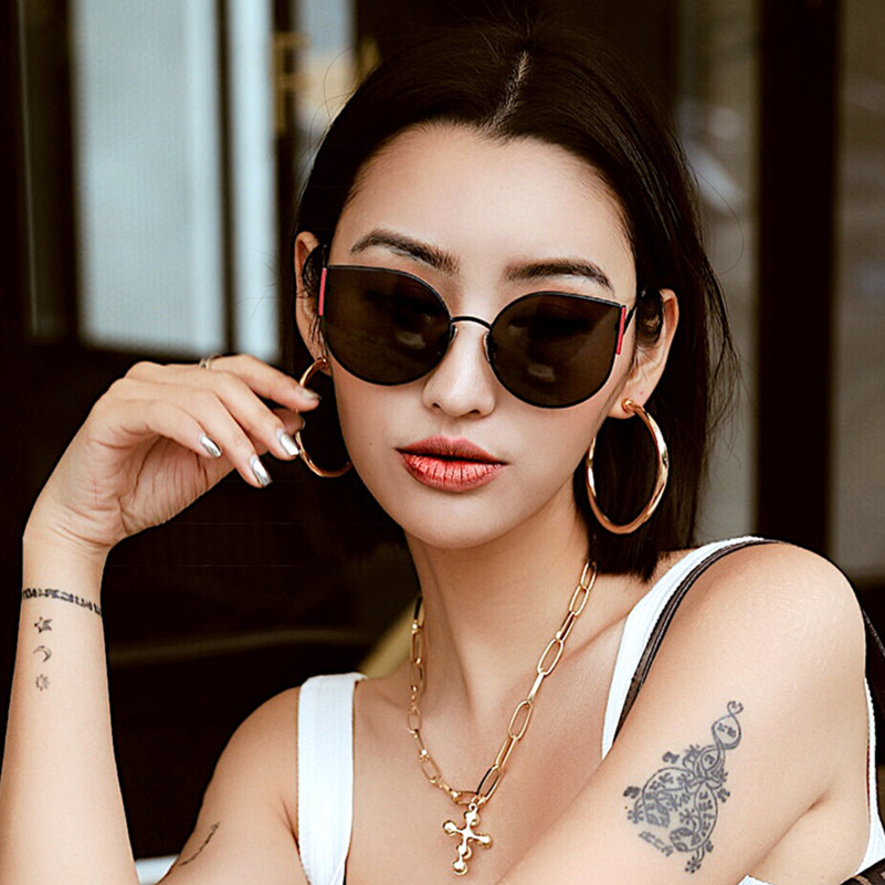 欧美复古墨镜ins大脸显瘦蹦迪搞怪眼镜抖音太阳眼镜