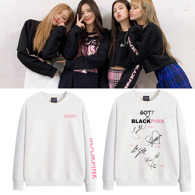 blackpink打歌服同款衣服卫衣绒女lisa朴彩rose金智秀卫衣