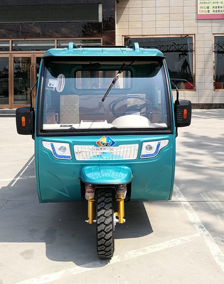 三轮车电动成人载重方向盘半封闭重型载货农用电动三轮车