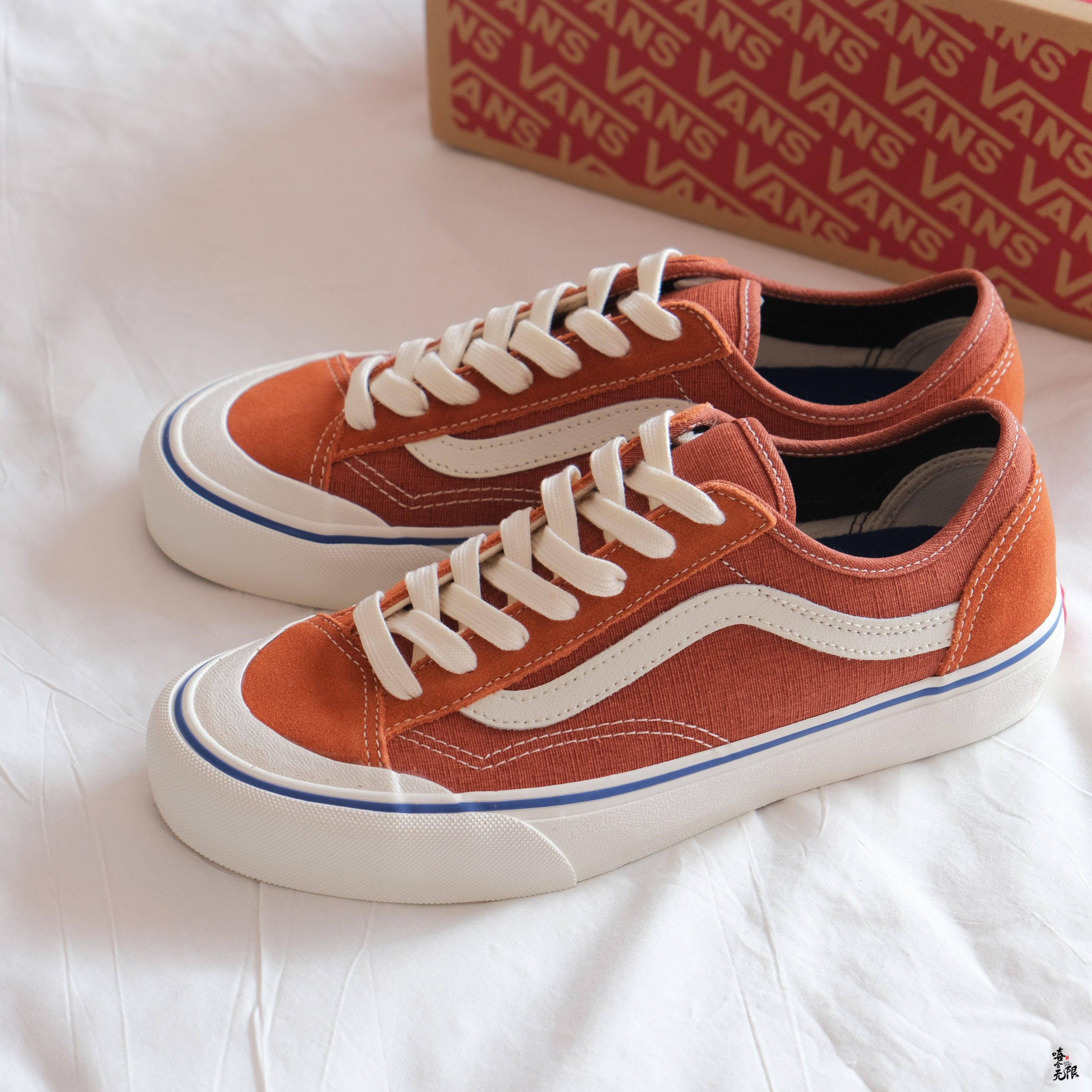 vansstyle36sf经典款脏橘色帆布布鞋橙色色板帆布鞋