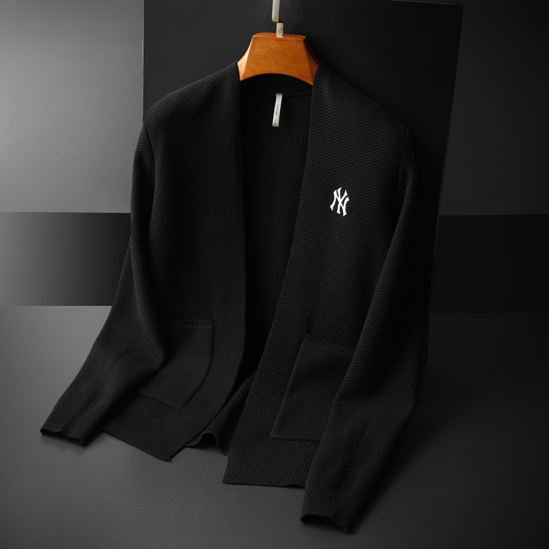 春秋季潮牌男装针织开衫毛衣大码休闲欧洲站刺绣修身百搭上衣外套