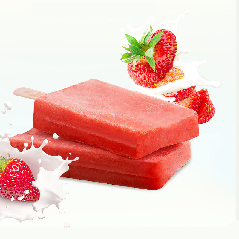 5支东北北大红宝石草莓雪糕冰棒冰激凌水果冰淇淋冰淇淋
