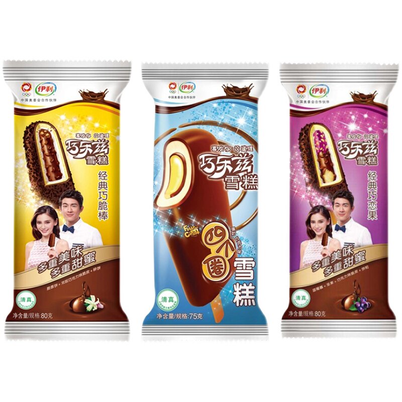 5支伊利巧乐兹雪糕巧恋果巧脆棒四个圈冰淇淋巧克力脆皮冰棒