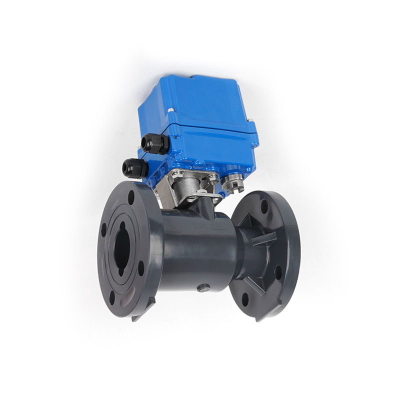 电动球阀法兰pvcupvc塑料耐酸酸碱阀门球阀