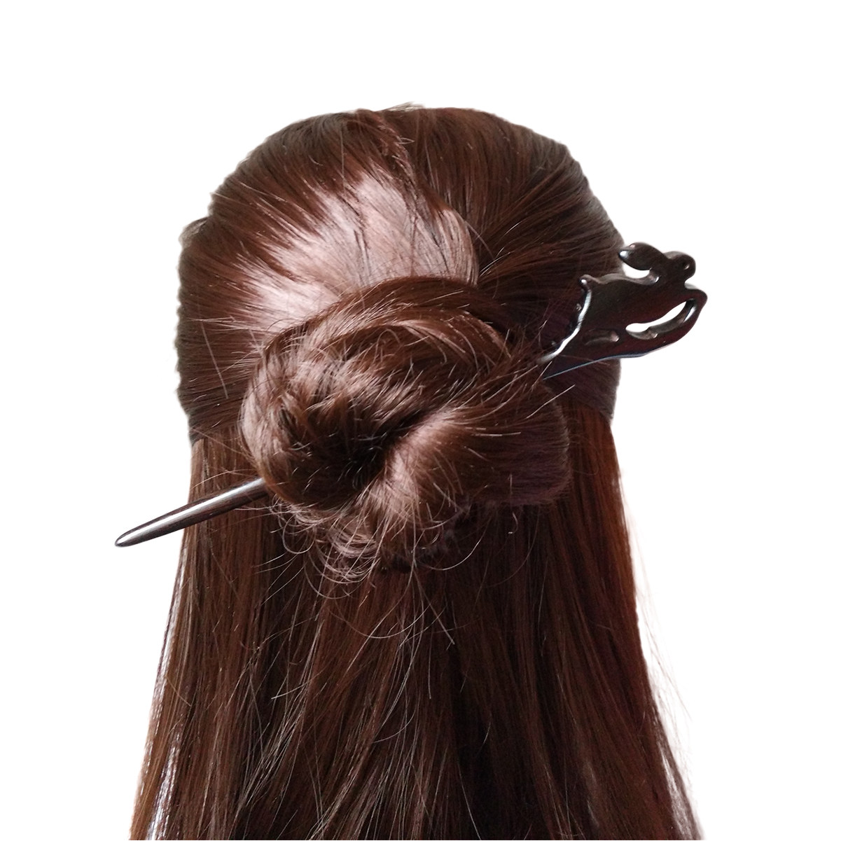 古风玉兔檀木盘发挽髻cos中国国风汉服头发饰品发饰