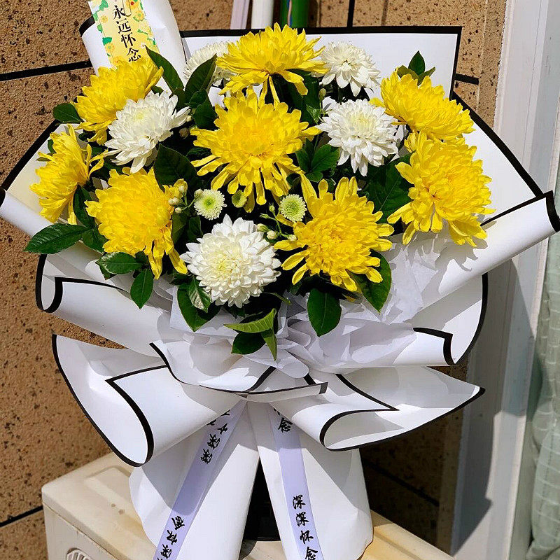 清明节菊花花束上坟扫墓祭奠追悼成都重庆合肥鲜花速递同城