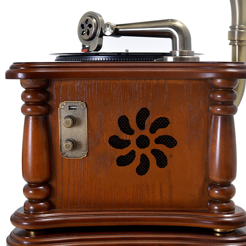 今墨复古留声机音响客厅欧式黑胶唱片机仿古流声机黑胶唱片机