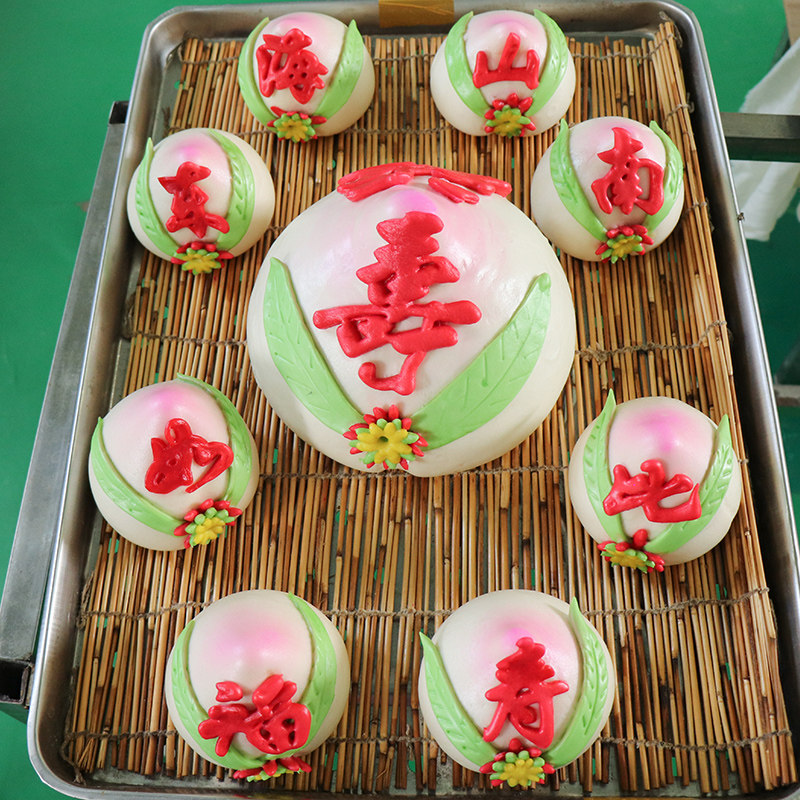 馒头王哥庄大寿桃手工老人祝寿贺寿摆件生日包点