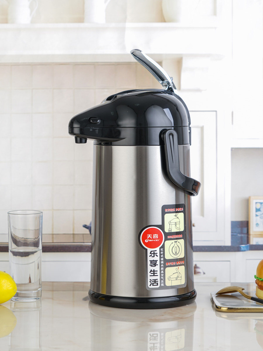 天喜大容量气压式热水壶按压保温家用热水瓶