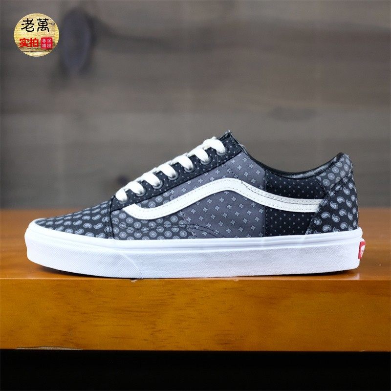 老万vans范斯oldskool男女花卉涂鸦印花低帮板鞋